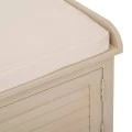 WOODEN STOOL IN BEIGE COLOR WITH 2 DOORS AND SEAT CUSHION 85X40X48CM