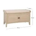 WOODEN STOOL IN BEIGE COLOR WITH 2 DOORS AND SEAT CUSHION 85X40X48CM
