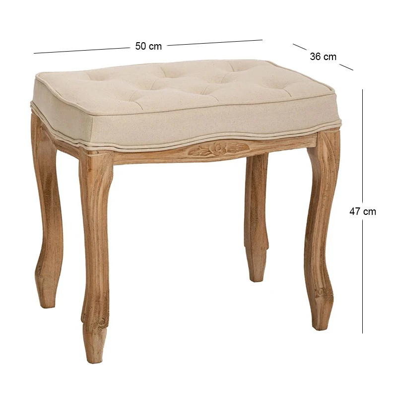 GRAY WOODEN STOOL 50X36X47CM