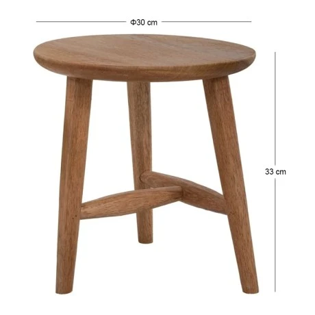 WOODEN ROUND STOOL 30Χ30Χ33ΨΜ