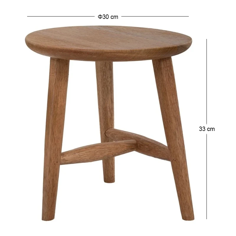 WOODEN ROUND STOOL 30Χ30Χ33ΨΜ