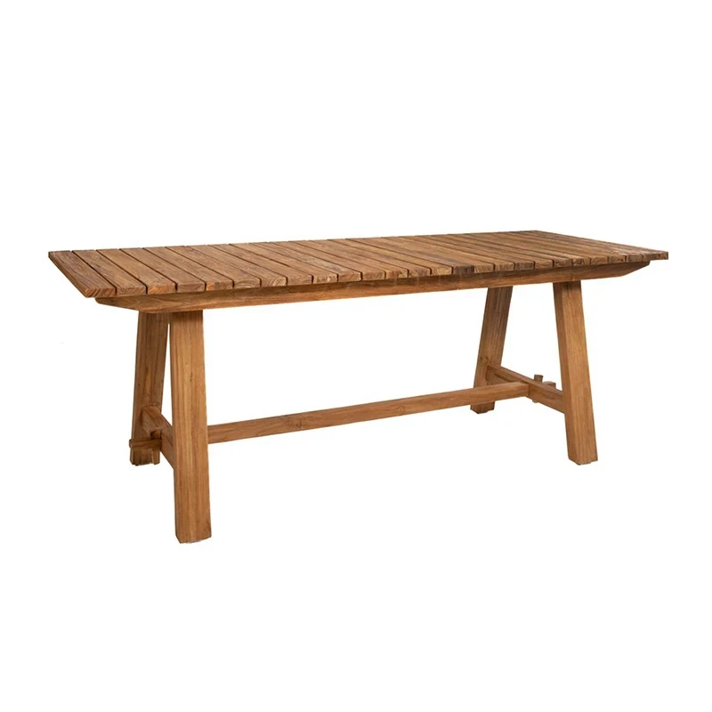 NATURAL TEAK WOOD TABLE 220x75x78CM OUTDOOR