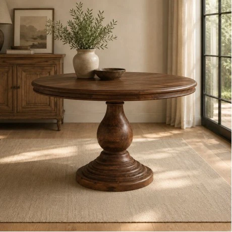 ROUND DINING TABLE MADE OF MANGO WOOD D120X76CM