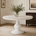 ROUND DINING TABLE MADE OF MANGO WOOD IN WHITE COLOR D105X75CM