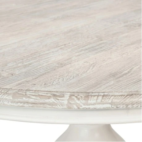 ROUND DINING TABLE MADE OF MANGO WOOD IN WHITE COLOR D105X75CM