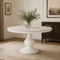 ROUND DINING TABLE MADE OF MANGO WOOD IN WHITE COLOR D120X75CM