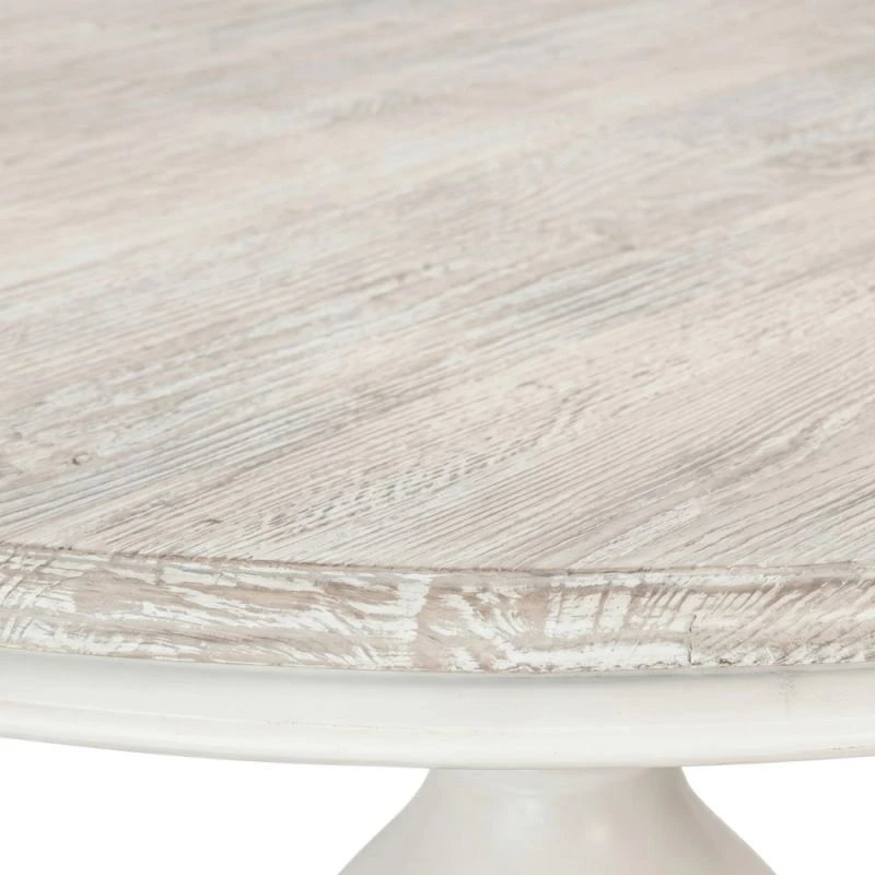 ROUND DINING TABLE MADE OF MANGO WOOD IN WHITE COLOR D120X75CM