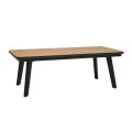 WOODEN TABLE WITH BLACK METAL LEGS 120X60X43CM