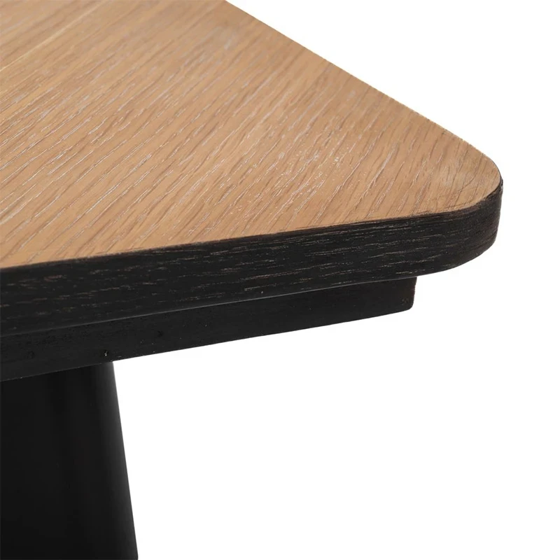 WOODEN TABLE WITH BLACK METAL LEGS 120X60X43CM
