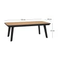 WOODEN TABLE WITH BLACK METAL LEGS 120X60X43CM