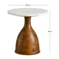 WOODEN SIDE TABLE WITH WHITE SURFACE D50X60CM