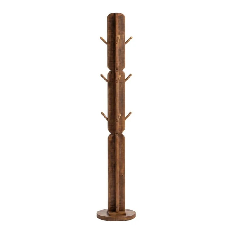 WOODEN MONK IN NATURAL COLOR IN THE SHAPE OF A CACTUS D30X170CM