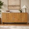WOODEN SIDEBOARD IN NATURAL LIGHT COLOR 200X40X85CM