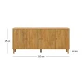 WOODEN SIDEBOARD IN NATURAL LIGHT COLOR 200X40X85CM