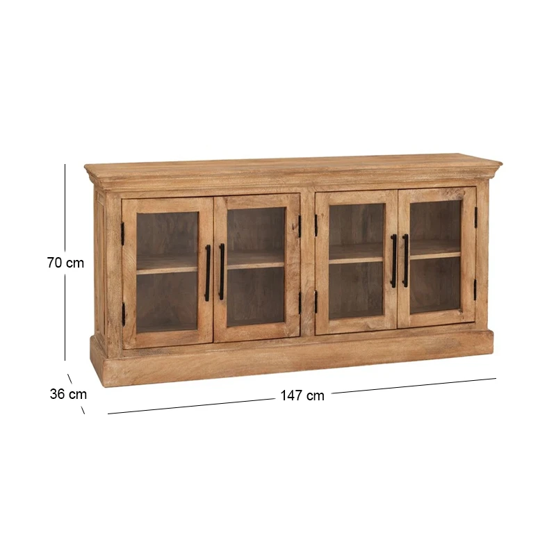SIDEBOARD IN NATURAL COLOR MADE OF MANGO WOOD 147X36X70CM