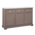 WOODEN SIDEBOARD IN GREY COLOR WITH 3 DOORS, 3 DRAWERS AND MARBLE SURFACE 120X35X75CM