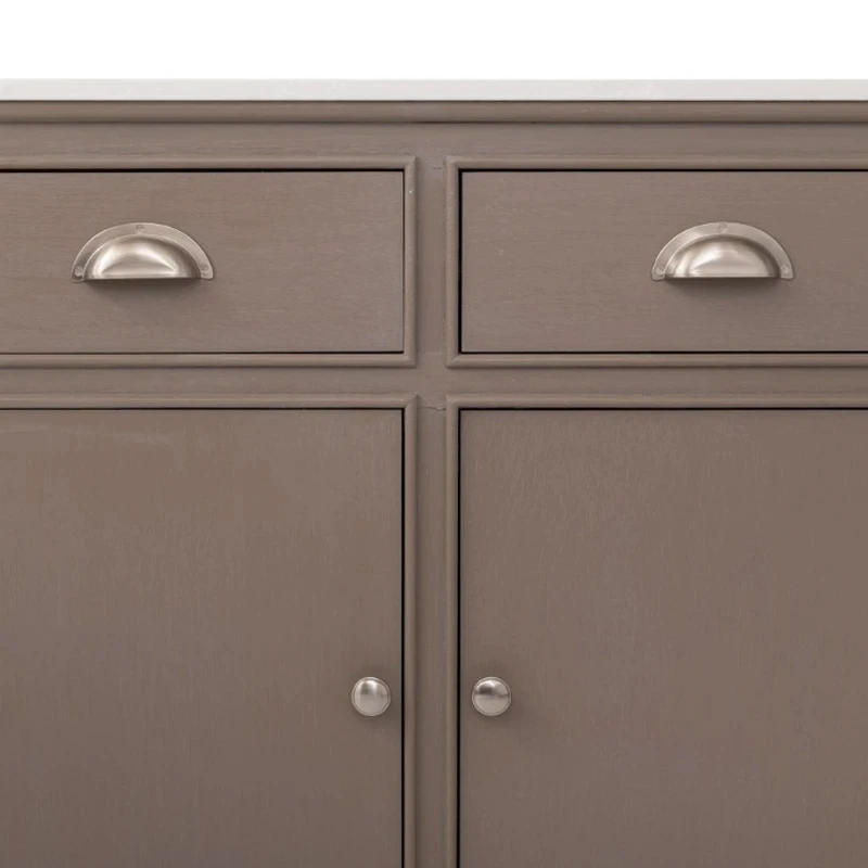 WOODEN SIDEBOARD IN GREY COLOR WITH 3 DOORS, 3 DRAWERS AND MARBLE SURFACE 120X35X75CM