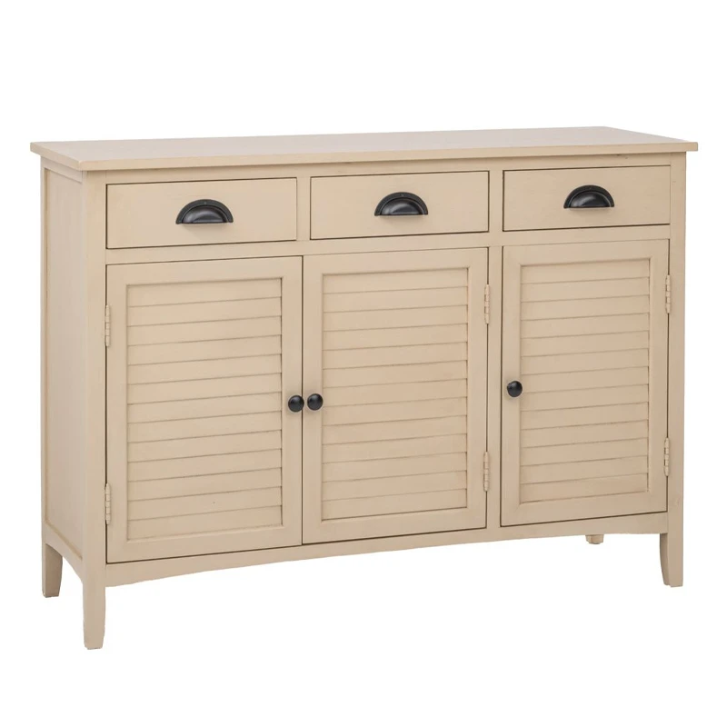 WOODEN SIDEBOARD IN BEIGE COLOR WITH 3 DOORS AND 3 DRAWERS 105X35X75CM