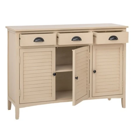 WOODEN SIDEBOARD IN BEIGE COLOR WITH 3 DOORS AND 3 DRAWERS 105X35X75CM