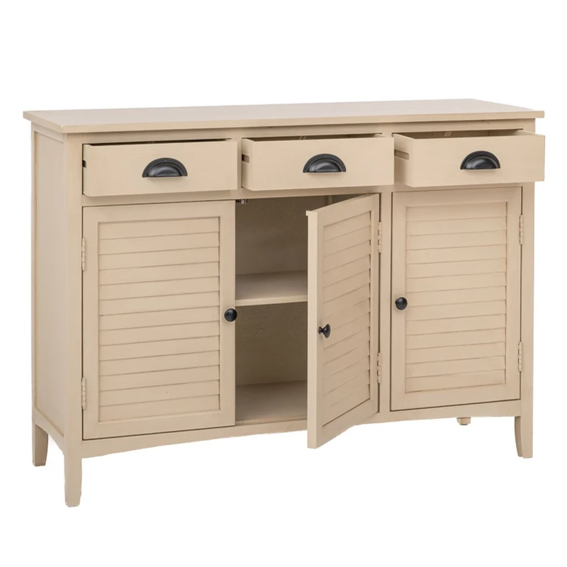 WOODEN SIDEBOARD IN BEIGE COLOR WITH 3 DOORS AND 3 DRAWERS 105X35X75CM