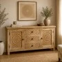 CARVED WOODEN SIDEBOARD IN LIGHT NATURAL COLOR 150X40X75CM