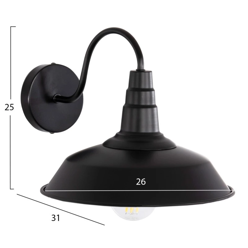 ΑΠΛΙΚΑ ΤΟΙΧΟΥ DONO HM4478 ΜΕΤΑΛΛΟ ΣΕ ΜΑΥΡΟ 26x31x25Υεκ.