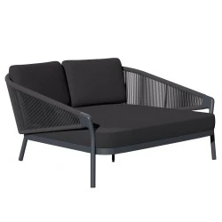 DAYBED ΣΕΙΡΑ XANTION ΗM6474.01 ΣΚΟΥΡΟ ΓΚΡΙ ΑΛΟΥΜΙΝΙΟ-ΣΧΟΙΝΙ-OLEFIN 157x147x88Υεκ