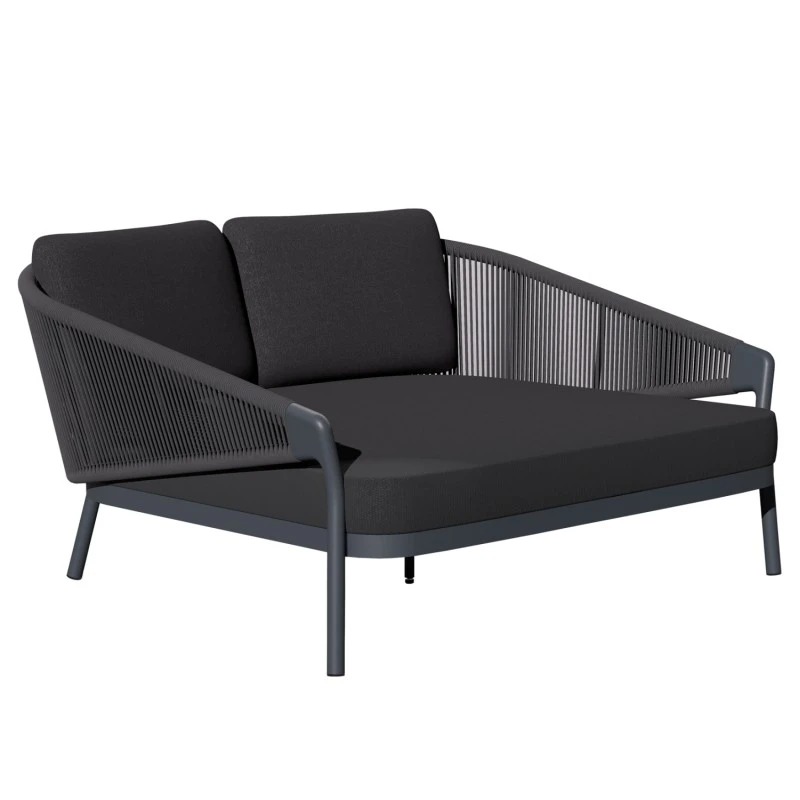 DAYBED ΣΕΙΡΑ XANTION ΗM6474.01 ΣΚΟΥΡΟ ΓΚΡΙ ΑΛΟΥΜΙΝΙΟ-ΣΧΟΙΝΙ-OLEFIN 157x147x88Υεκ