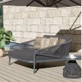 DAYBED ΣΕΙΡΑ XANTION ΗM6474.01 ΣΚΟΥΡΟ ΓΚΡΙ ΑΛΟΥΜΙΝΙΟ-ΣΧΟΙΝΙ-OLEFIN 157x147x88Υεκ