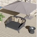 DAYBED ΣΕΙΡΑ XANTION ΗM6474.01 ΣΚΟΥΡΟ ΓΚΡΙ ΑΛΟΥΜΙΝΙΟ-ΣΧΟΙΝΙ-OLEFIN 157x147x88Υεκ