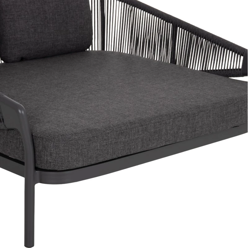 DAYBED ΣΕΙΡΑ XANTION ΗM6474.01 ΣΚΟΥΡΟ ΓΚΡΙ ΑΛΟΥΜΙΝΙΟ-ΣΧΟΙΝΙ-OLEFIN 157x147x88Υεκ
