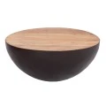 ΔΙΑΚΟΣΜΗΤΙΚΟ ΤΡΑΠΕΖΙ ΣΑΛΟΝΙΟΥ BOWL Φ89,5X39Yεκ. RUSTY ΜΕ ΞΥΛΟ ΑΚΑΚΙΑΣ HM8717.22