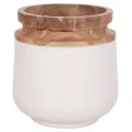 ΔΙΑΚΟΣΜΗΤΙΚΟ ΒΑΖΟ ΔΑΠΕΔΟΥ LINTER HM4662.02L FIBER CEMENT ΛΕΥΚΟ--ΞΥΛΟ ΤΕΑΚ Φ41x47Υεκ.