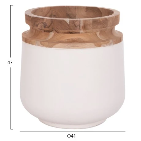 ΔΙΑΚΟΣΜΗΤΙΚΟ ΒΑΖΟ ΔΑΠΕΔΟΥ LINTER HM4662.02L FIBER CEMENT ΛΕΥΚΟ--ΞΥΛΟ ΤΕΑΚ Φ41x47Υεκ.
