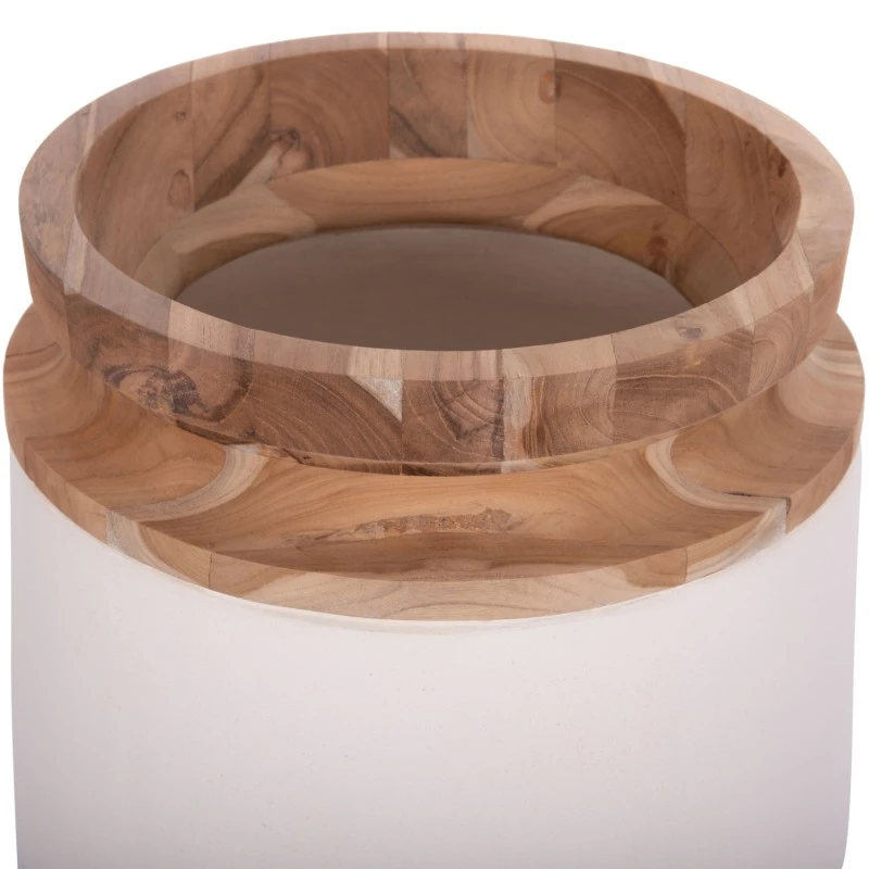 ΔΙΑΚΟΣΜΗΤΙΚΟ ΒΑΖΟ ΔΑΠΕΔΟΥ LINTER HM4662.02L FIBER CEMENT ΛΕΥΚΟ--ΞΥΛΟ ΤΕΑΚ Φ41x47Υεκ.