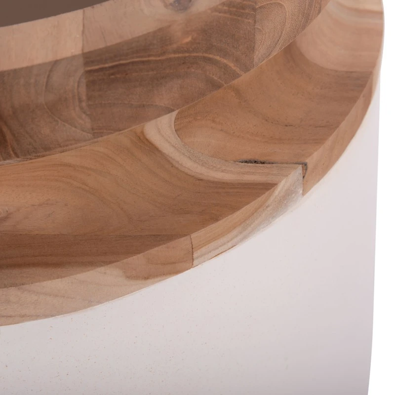 ΔΙΑΚΟΣΜΗΤΙΚΟ ΒΑΖΟ ΔΑΠΕΔΟΥ LINTER HM4662.02L FIBER CEMENT ΛΕΥΚΟ--ΞΥΛΟ ΤΕΑΚ Φ41x47Υεκ.