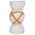 ΔΙΑΚΟΣΜΗΤΙΚΟ ΒΑΖΟ ΔΑΠΕΔΟΥ MAYNARD HM4672.02L TERRACOTTA ΛΕΥΚΟ--RATTAN Φ32x62.5Υεκ.