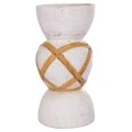 ΔΙΑΚΟΣΜΗΤΙΚΟ ΒΑΖΟ ΔΑΠΕΔΟΥ MAYNARD HM4672.02L TERRACOTTA ΛΕΥΚΟ--RATTAN Φ32x62.5Υεκ.