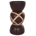 ΔΙΑΚΟΣΜΗΤΙΚΟ ΒΑΖΟ ΔΑΠΕΔΟΥ MAYNARD HM4672.07L TERRACOTTA ΣΟΚΟΛΑΤΙ-RATTAN Φ32x62.5Υεκ