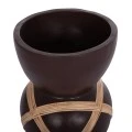 ΔΙΑΚΟΣΜΗΤΙΚΟ ΒΑΖΟ ΔΑΠΕΔΟΥ MAYNARD HM4672.07L TERRACOTTA ΣΟΚΟΛΑΤΙ-RATTAN Φ32x62.5Υεκ
