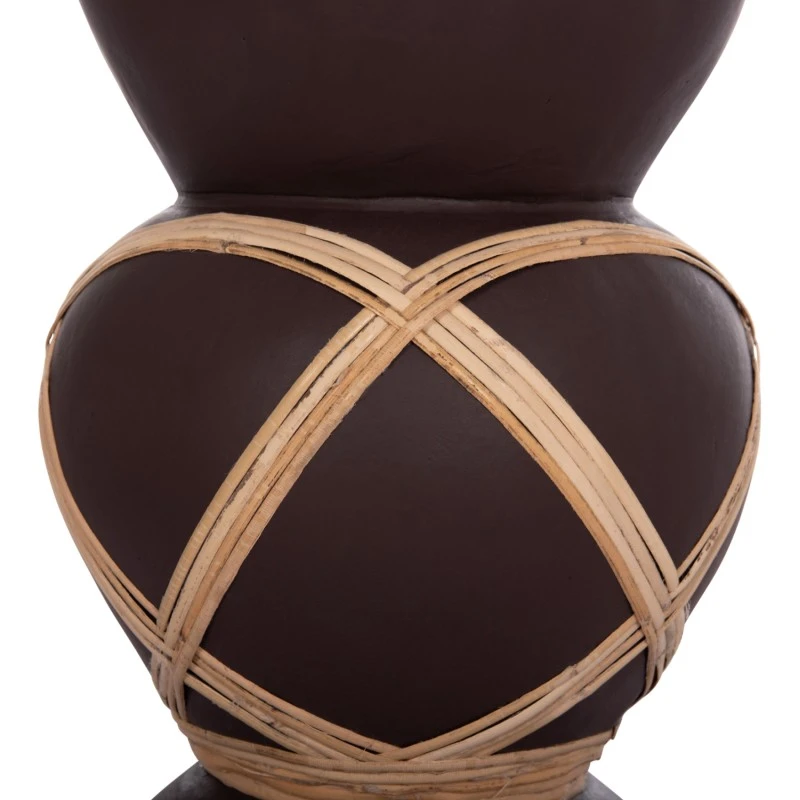 ΔΙΑΚΟΣΜΗΤΙΚΟ ΒΑΖΟ ΔΑΠΕΔΟΥ MAYNARD HM4672.07S TERRACOTTA ΣΟΚΟΛΑΤΙ-RATTAN Φ27.5x50Υεκ