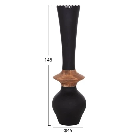 ΔΙΑΚΟΣΜΗΤΙΚΟ ΒΑΖΟ ΔΑΠΕΔΟΥ NEBULA HM4660.01M FIBER CEMENT Φ45x148Υεκ ΜΑΥΡΟ--ΞΥΛΟ ΤΕΑΚ