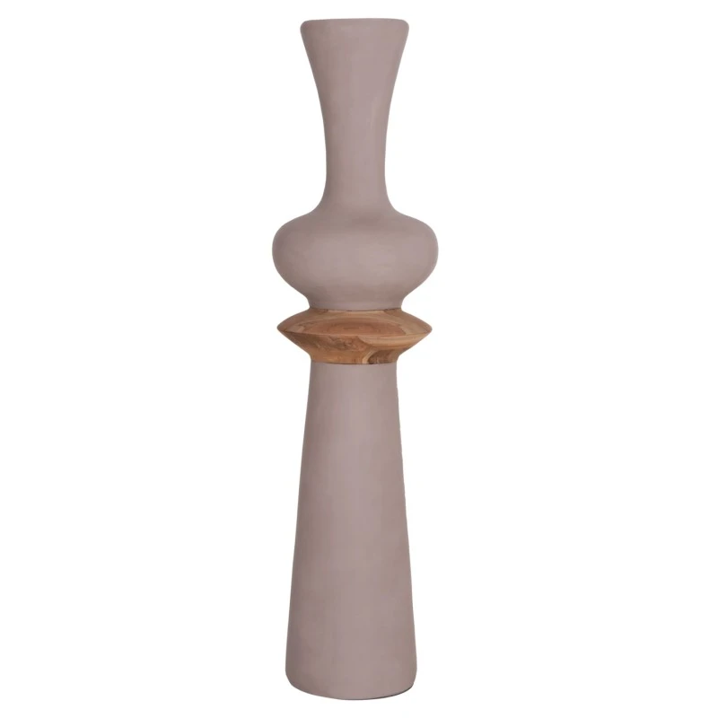 ΔΙΑΚΟΣΜΗΤΙΚΟ ΒΑΖΟ ΔΑΠΕΔΟΥ NEBULA HM4660.05L FIBER CEMENT TAUPE--ΞΥΛΟ ΤΕΑΚ Φ45x172Υεκ