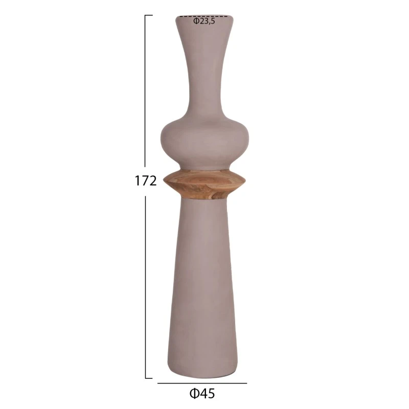 ΔΙΑΚΟΣΜΗΤΙΚΟ ΒΑΖΟ ΔΑΠΕΔΟΥ NEBULA HM4660.05L FIBER CEMENT TAUPE--ΞΥΛΟ ΤΕΑΚ Φ45x172Υεκ