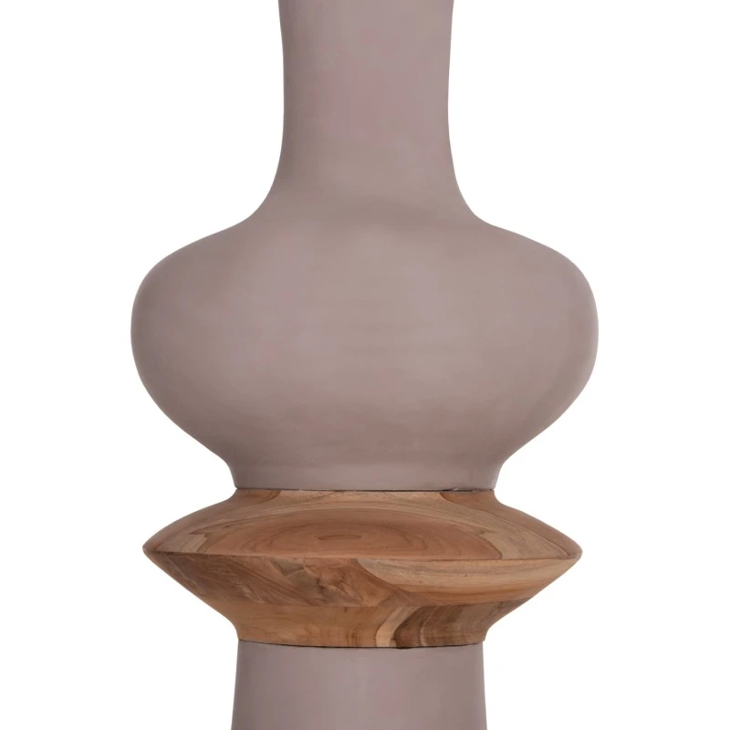 ΔΙΑΚΟΣΜΗΤΙΚΟ ΒΑΖΟ ΔΑΠΕΔΟΥ NEBULA HM4660.05L FIBER CEMENT TAUPE--ΞΥΛΟ ΤΕΑΚ Φ45x172Υεκ