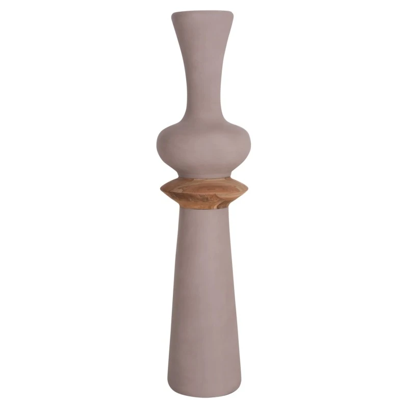 ΔΙΑΚΟΣΜΗΤΙΚΟ ΒΑΖΟ ΔΑΠΕΔΟΥ NEBULA HM4660.05L FIBER CEMENT TAUPE--ΞΥΛΟ ΤΕΑΚ Φ45x172Υεκ