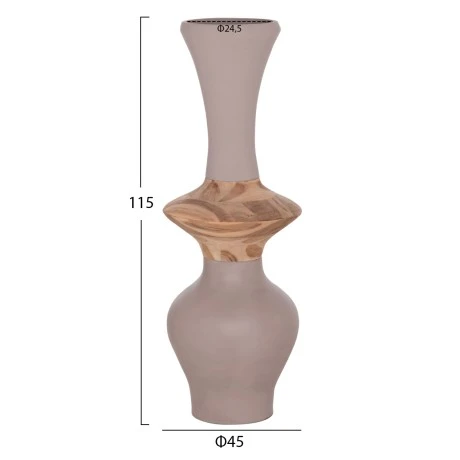 ΔΙΑΚΟΣΜΗΤΙΚΟ ΒΑΖΟ ΔΑΠΕΔΟΥ NEBULA HM4660.05S FIBER CEMENT TAUPE--ΞΥΛΟ ΤΕΑΚ Φ45x115Υεκ