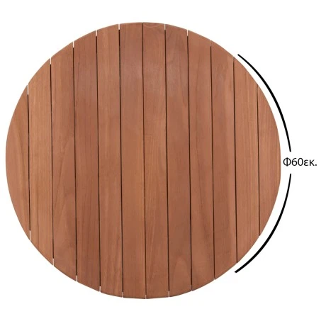 ΕΠΙΦΑΝΕΙΑ ΤΡΑΠΕΖΙΟΥ ΣΤΡΟΓΓΥΛΗ HM18132 ΞΥΛΟ TEAK--ΦΥΣΙΚΟ Φ60x4(πάχος)εκ.
