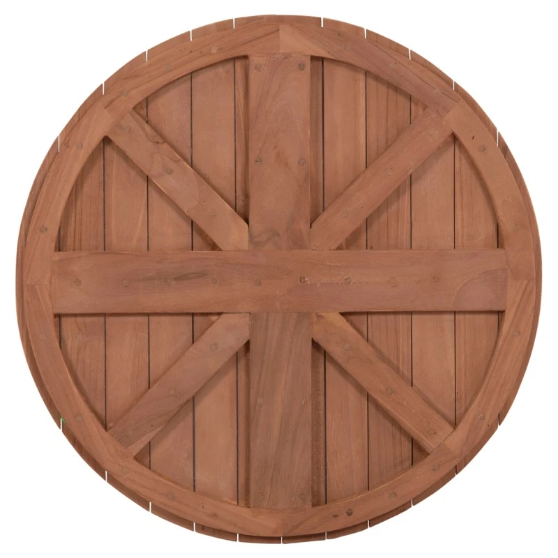 ΕΠΙΦΑΝΕΙΑ ΤΡΑΠΕΖΙΟΥ ΣΤΡΟΓΓΥΛΗ HM18132 ΞΥΛΟ TEAK--ΦΥΣΙΚΟ Φ60x4(πάχος)εκ.