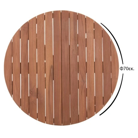 ΕΠΙΦΑΝΕΙΑ ΤΡΑΠΕΖΙΟΥ ΣΤΡΟΓΓΥΛΗ HM18133 ΞΥΛΟ TEAK--ΦΥΣΙΚΟ Φ70x4(πάχος)εκ.